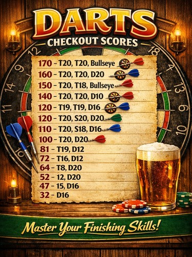 Darts checkout chart theme - checkout,