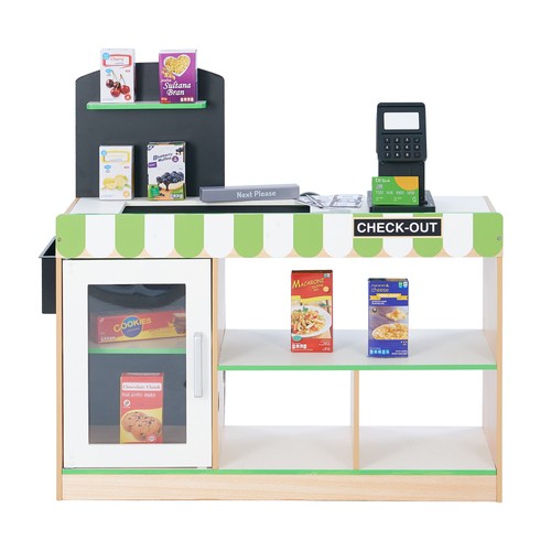 Wooden play cashier checkout - wooden,